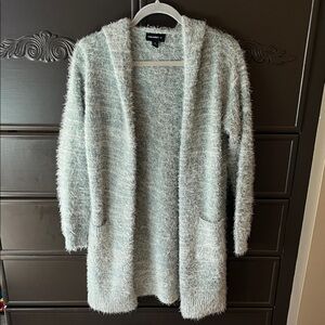 Fortune + Ivy - Light Blue  Fuzzy Open Cardigan